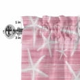 thumbnail image 5 of Kitchen Valances for Window, Watercolor Ocean Life Starfish Light Filtering Rod Pocket Valance Curtain, Retro Pink Stripe Back Short Curtains Window Topper for Bedroom Bathroom Living Room 42x12in, 5 of 9