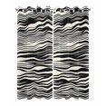 thumbnail image 2 of nqOlkjepod Outdoor Curtains for Patio Waterproof, Beige Black Stripe Outdoor Privacy Panels Grommet, Modern Abstract Wave Striped Blackout Outside Curtains for Porch/Cabana/Pergola 54"x95", 2 Panels, 2 of 8