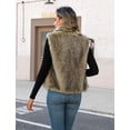 thumbnail image 5 of FIOPHY Womens Faux Fur Vest Stand Collar Sleeveless Open Front Cardigan Top Fuzzy Coats Jacket Fluffy Outwear with Pockets, Mustard Yellow,S, 5 of 8