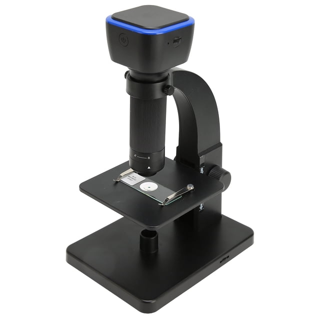 WiFi Digital Microscope, 5MP Large Dynamic Range 1800mAh 2000X Magnification Manual Focusing Plastic Metal Dual Lens Microscope Kit for Laboratory