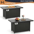 thumbnail image 2 of HAPPATIO 50,000 BTU Wicker and Aluminum Patio Fire Pit Table (Gray), 2 of 6