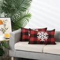 thumbnail image 6 of REGALWOVEN Pack of 2 Plaid Print Throw Pillow Covers, Farmhouse Cushion Covers Decorative Pillowcase Snowflake 12' x 20', 6 of 6