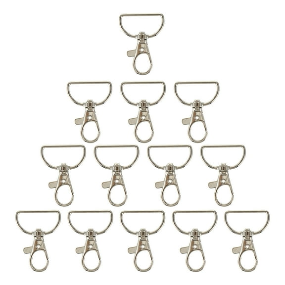 BESTYASH 12pcs Metal Lobster Claw Clips for Keychain Making Supplies with Snap Closing