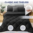 thumbnail image 5 of BDEUS 7 Pieces Comforter Set Queen，Bed in A Bag，All Seasons Bedding Sets with Comforter,Fitted Sheet,Flat Sheet,Pillowcases & Shams, Black, 5 of 14