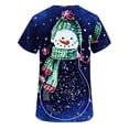 thumbnail image 3 of Tarmeek Christmas Scrubs Tops for Women Snowman and Snow Graphic Workwear Lightweight Short Sleeve Holiday Uniform Scrubs with Pockets, 3 of 3