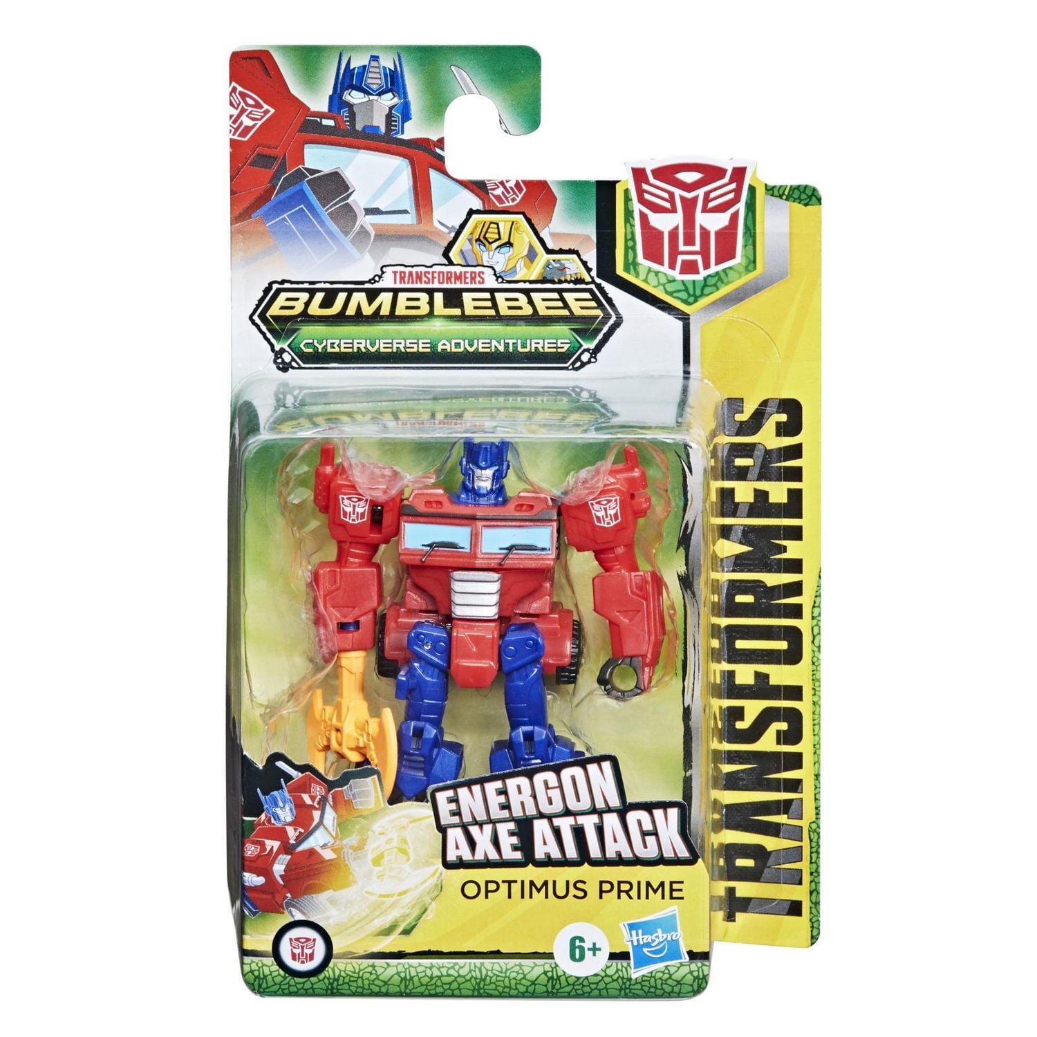 Transformers Bumblebee Cyberverse Adventures Action Attackers Scout Class Optimus Prime Action Figure, Energon Axe Attack Action Attack, 3.75-inch