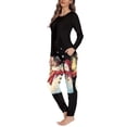 thumbnail image 3 of Conjunto de pijama de diseño navideño para mujer, ropa de dormir femenina de manga larga, traje de dormir informal que combina con todo, ropa de casa con estampado a pedido, 3 of 4