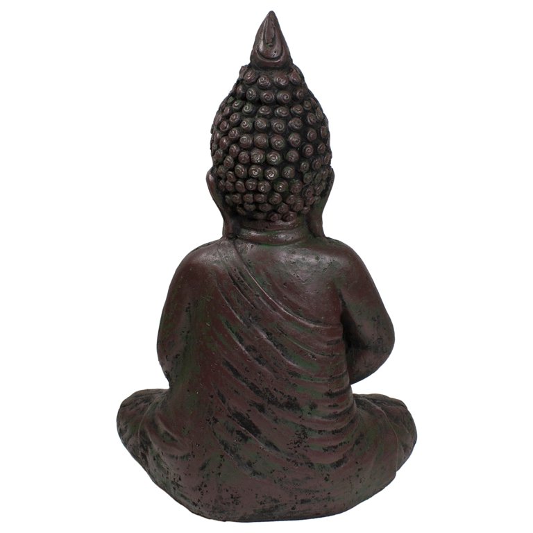 彫刻・オブジェ Antique Dark brown, meditating Buddha 17.5