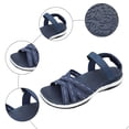 thumbnail image 5 of Rokment Womens Orthopedic Arch Support Walking Sandals Comfortable Open Toe Ankle Strap Memory Foam Platform Low Heel Non-Slip Nursing Work Summer Shoes Blue Size 6, 5 of 7