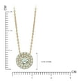thumbnail image 6 of JeenMata Lab Grown Diamond 1 Carat Round Cut Double Halo Pendant Necklace in 18K Yellow Gold Plating for Women, 6 of 7