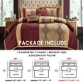 thumbnail image 3 of Nanshing Kath 7 Piece Luxury Contemporary Comforter Set, Wine Gold, Queen, 3 of 12