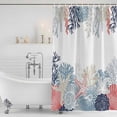 thumbnail image 2 of Shower Curtain Bathroom Set Summer Ocean Conch Coral Shell Waterproof Fabric Shower Curtains with Grommets&Hooks, Coastal Starfish Seagrass Privacy Bath Curtain for Bathtub 48x72in, 2 of 9