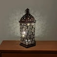 thumbnail image 4 of Farol hueco tallado, lámpara decorativa con luz LED a pilas Bronceado 297x15cm, 4 of 9