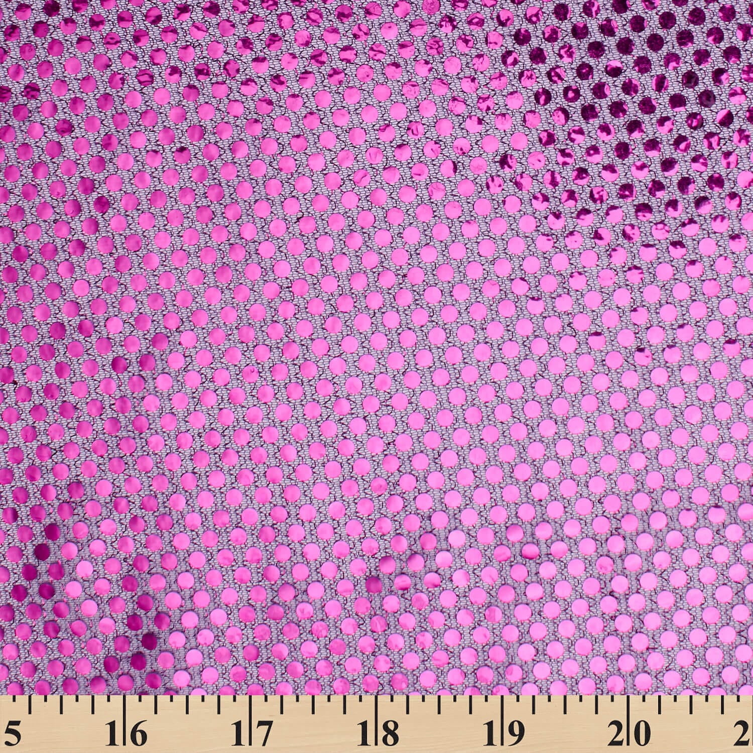 American Trans Circle Knit Confetti Dot Sequins 43/44" Polyester PET Sheer Lightweight Fabric For Costumes, Dancewear, Party Dresses, & More (Purple / Purple, 10 Yards)
