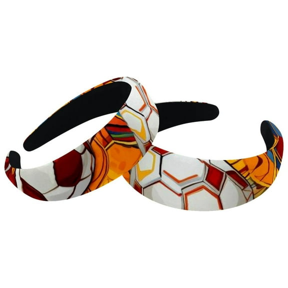 Football 2 Pcs Soft Wide Headbands Printed Hair Accessories for Women and Girls