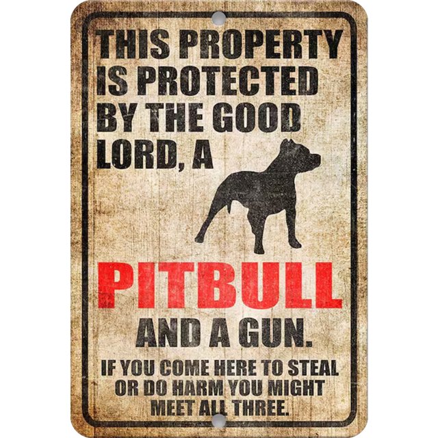 Placa Metal Vintage Advertencia Perro Pintura Hierro Rectangular Arte La Pared Decor20x30cm
