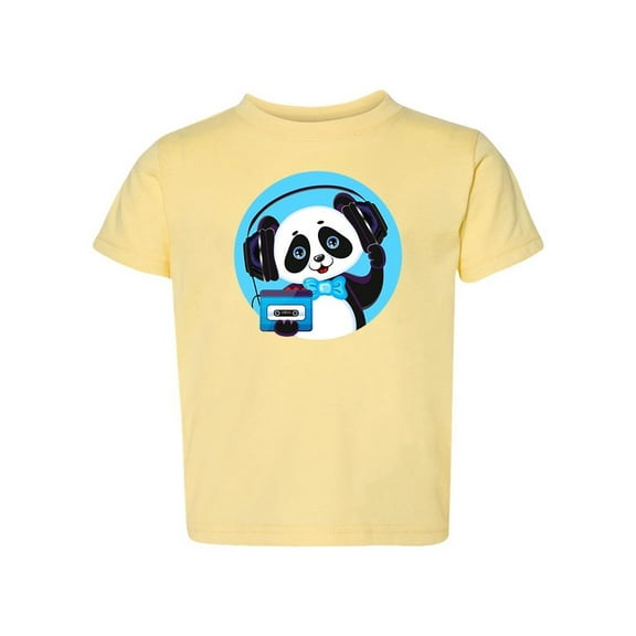 Panda Listening To Music T-Shirt Toddler -Image by Shutterstock,  2 Toddler