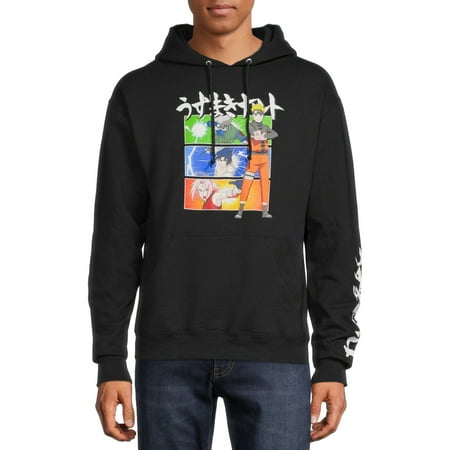 Naruto Men's & Big Men's Long Sleeve Graphic Hoodie Sweatshirt, Mens Anime Hoodies