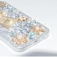 thumbnail image 5 of Funda brillante para iPhone 14, lujosa funda de TPU suave con diseño de botella de perfume 3D y gemas de diamantes de imitación y flores, para mujeres y niñas con iPhone 14 de 6.1 pulgadas (2022), 5 of 5