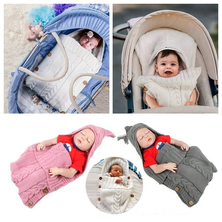 Newborn Infant Baby Wrap Swaddle Blanket Knit Sleeping Bag Sleep Sack Stroller Wrap for