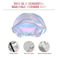 thumbnail image 5 of Disketp Striped Gradient Shower Caps,Reusable Shower Cap For Women, Double Layer Waterproof Hair Cap, Large Size For All Hair Lengths,For Girls Spa Home Salon Use, 5 of 9