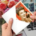 thumbnail image 5 of Funny Birthday Greeting Card with 5 x 7 Inch Envelope (1 Card) Bday Drink Water - Vintage Woman Talking on Telephone, 5 of 7