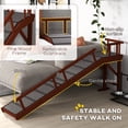 thumbnail image 4 of Brown Wooden Dog Ramp for Large Dogs - 73" Long, Non-Slip & Removable Guardrails for Couch, Bed & Easy Pet Access, 4 of 7