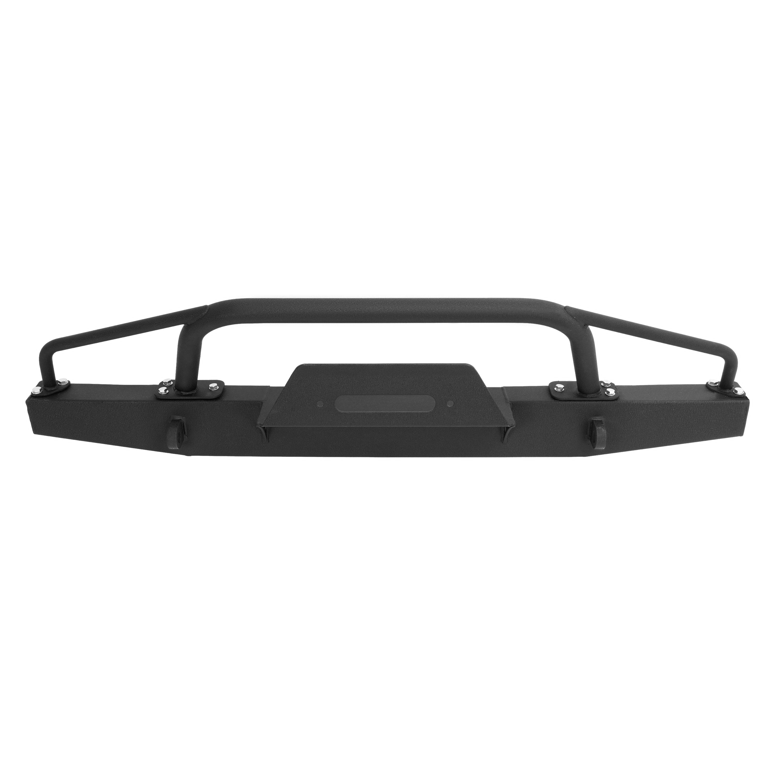 KOJEM Front Bumper Compatible with 1983-1992 Ford Ranger & 1984-1990 Ford Bronco II w/Winch Plate Bull Bar Powder Coated Black Steel
