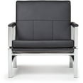 thumbnail image 6 of Studio Designs Home Atlas Bonded Leather and Metal Accent Chair in Black/Chrome, 6 of 7