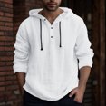 thumbnail image 2 of Zylarhe Men T Shirts Men's Long Sleeve Shirt Casual Solid Holiday Hooded Shirts Tops Button down Blouse, 2 of 5