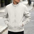thumbnail image 2 of MYAOYI Mens Everyday Full Zip Jacket Mock Neck Ribbed Trim Outdoor Top, 2 of 6