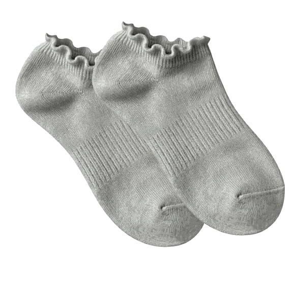 Havenx No Show Socks Womens Low Cut Non Slip Cute Ruffle Ankle Socks,Gray