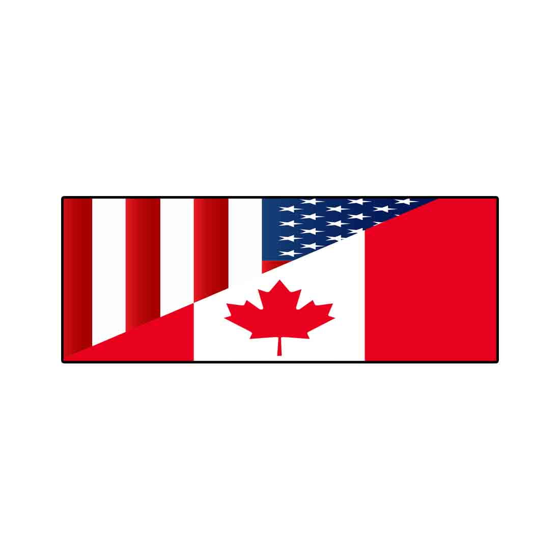 American Canada Flag Vinyl Sticker Decal (3.37" x 9") Peel & Stick