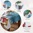 thumbnail image 5 of Dark Blue Snowman Christmas Table Cloth Waterproof Tablecloths, Gifts Xmas Tree Winter Snowflake Tablecloth Dining Table Cover for Kitchen Party Tabletop Outdoor, Rectangle Tablecloth 52x70 Inch, 5 of 9