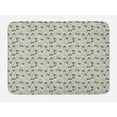 thumbnail image 1 of Floral Bath Mat, Burgeoning Flowers and Monarch Butterflies on Branches, Plush Bathroom Decor Mat with Non Slip Backing, 29.5" X 17.5", Eggshell Dark Seafoam, by Ambesonne, 1 of 2
