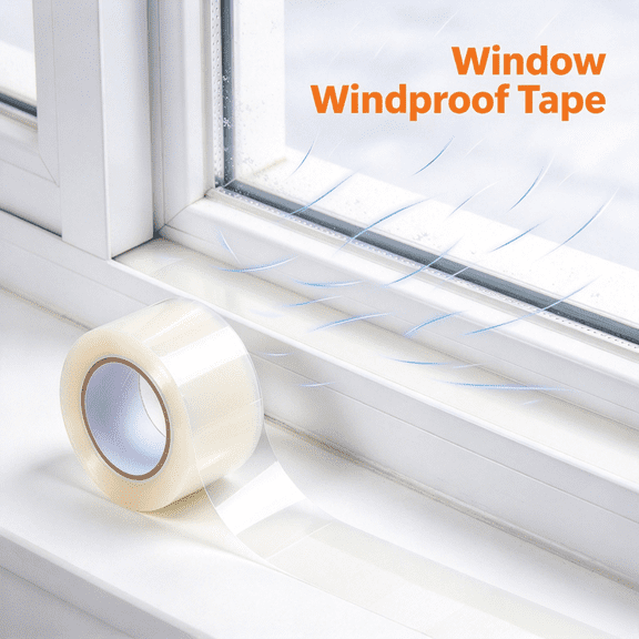 Window Weather Sealing Tape 2IN x 33FT Weather Stripping for Doors and Glass, Clear