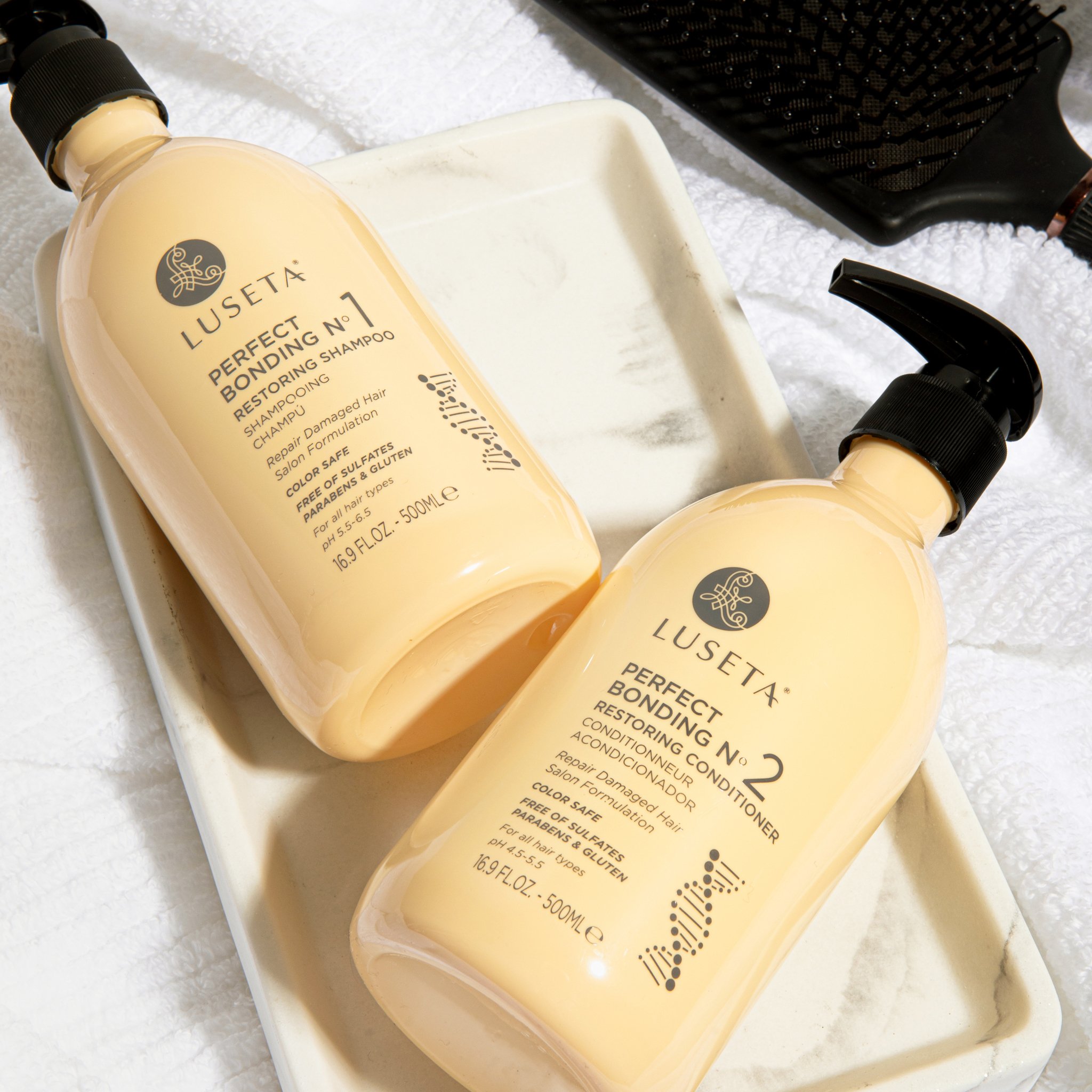 Luseta Perfect Bonding Hair Damage Repair Shampoo &amp; Conditioner Set for All Hair Types - Sulfate Free Paraben Free Color Safe Salon Formulation - image 3 of 6