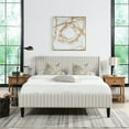 thumbnail image 3 of Sandy Wilson Home Aspen Tufted Headboard Platform Bed Queen Flax White & Beige, 3 of 16