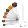 thumbnail image 2 of 8pcs Measuring Spoons Kit Accurate Baking Scale Scoop Set 430 Stainless Steel Baking Measuring Ruler Spoons Kit with Clear Scale for Baking Cooking Measuring, 2 of 9