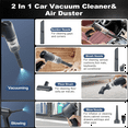 thumbnail image 2 of Handheld Vacuum Cordless, Car Vacuum Cleaner Portable Rechargeable Dust Buster & Air Blower & Pump, 5.5KPa Hand, 2 of 7
