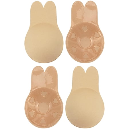 Sticky Bra Rabbit Invisible Sticky Bra, Reusable Nipple Covers,Strapless Backless Bra ...