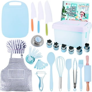 Baketivity Kids Baking Set, Meal Cooking Party Supply Kit for Teens, Real  Fun Little Junior Chef Essential Kitchen Lessons, Includes Pre-Measured