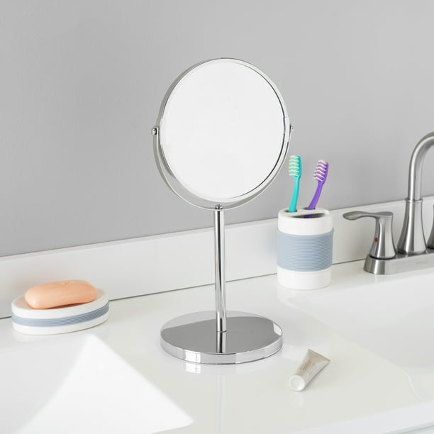 Chrome Plated Steel Double Sided Mirror Silver Walmart Com Walmart Com