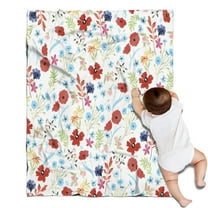 Pioneer Flower Floral Print Pattern Blanket,Comfortable Soft Flannel Throw Blanket,All Season,Warm Lightweight Blankets for Sofa Bed Couch Living Room Chair,30"x40"