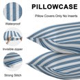 thumbnail image 5 of Lumbar Pillow Covers 20x12 Inch Set of 2, Sea Blue Striped Waterproof Outdoor Pillow Covers, Modern Thin Line Vertical Stripes Decorative Cushion Pillowcases for Couch, Sofa, Bed, Garden, Patio, 5 of 9