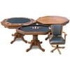 Hathaway 3-in-1 Poker Table with 4 Chairs, Dark Oak