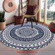 thumbnail image 2 of Alfombra étnica de mandala lavable para interiores, estilo bohemio, redonda, antideslizante, moderna, para sala de estar, dormitorio y comedor., 2 of 7