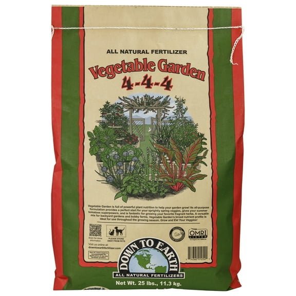 Down To Earth Vegetable Garden 4-4-4 All-Natural Fertilizer, 25 lbs