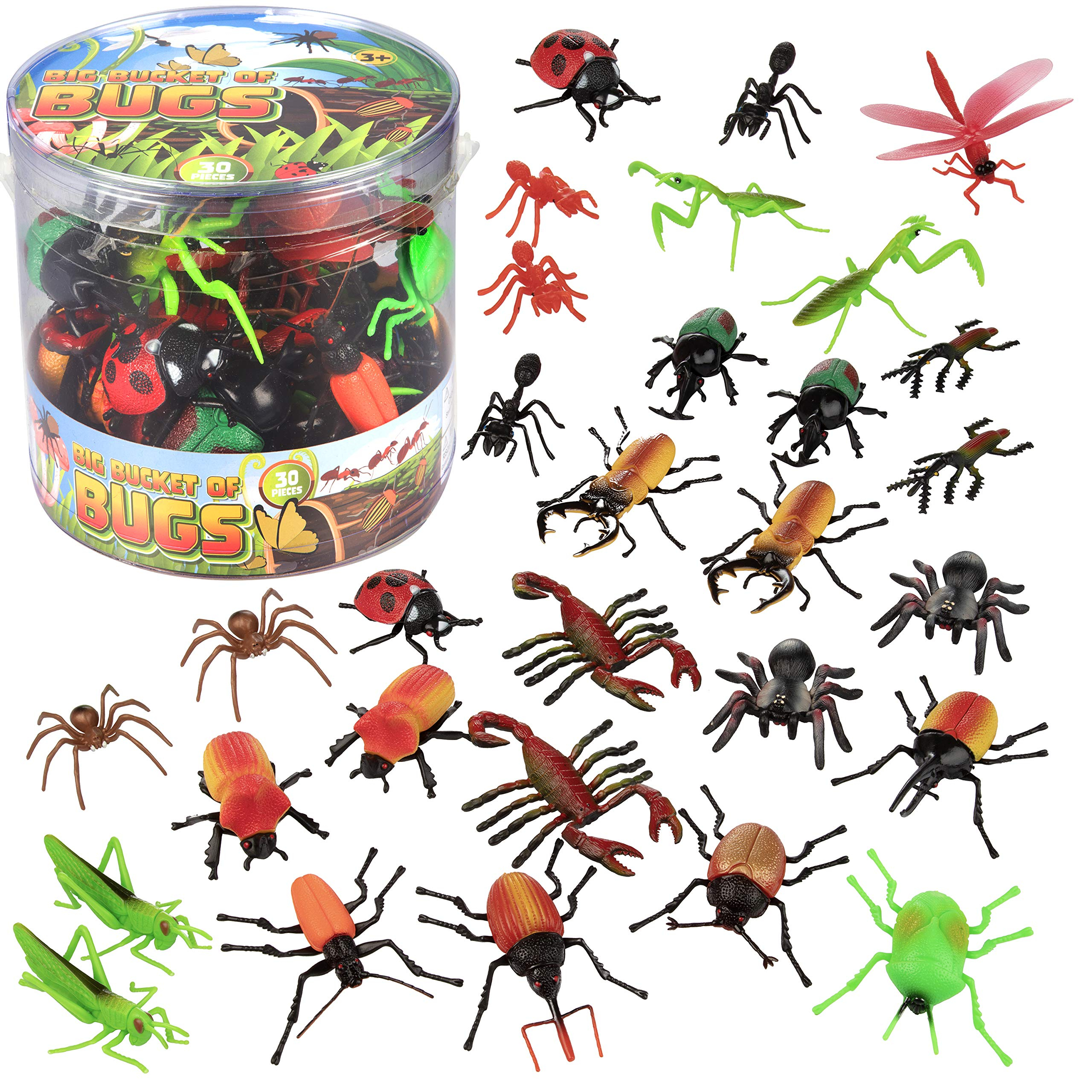 Toy Bug Action Figure Set 30 Piece Playset, 15 Unique Sculpts Giant