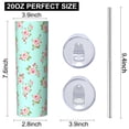 thumbnail image 3 of Pioneer Flower Floral Print Pattern 20oz Skinny Tumbler with Straw & Lid, Double Wall Vacuum Insulated Cup, Leak-Proof, Cup Holder Friendly, Hot 6H Cold 12H, 3 of 6
